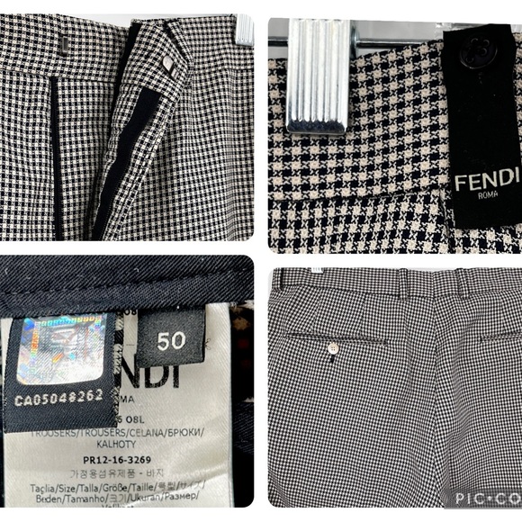 Men’s Fendi Houndstooth Slacks (EU Size 50) Great Condition Wardrobe Staple - Picture 4 of 16